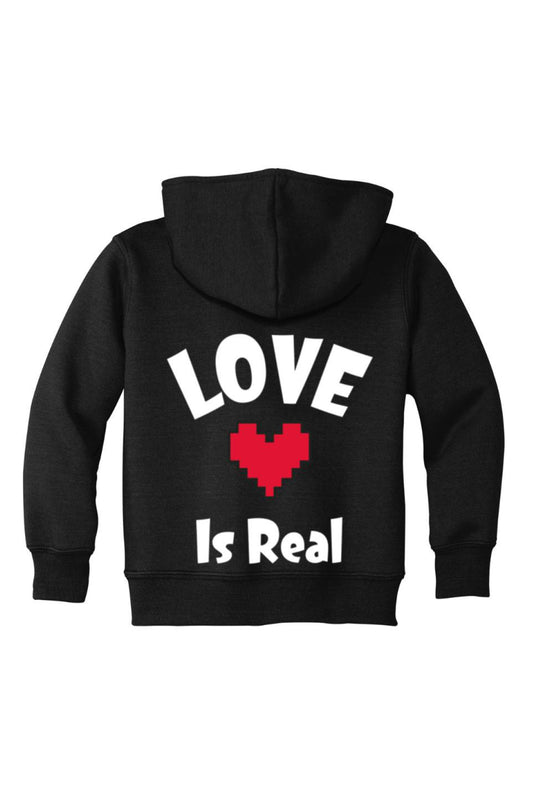 “Love Is Real” Printed Hoodies for Men and Women-Black